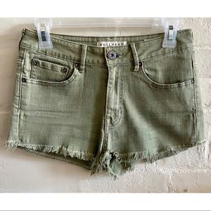 Pac Sun Bullhead Denim highrise olive green shorts